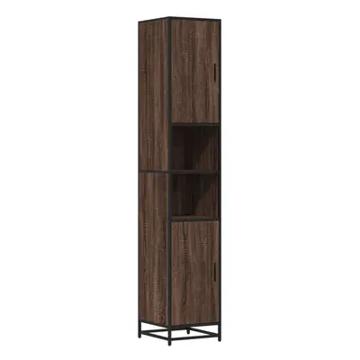 (brown oak) vidaXL Bathroom Cabinet Storage Cupboard Vanity Unit Engineered Wood and Metal