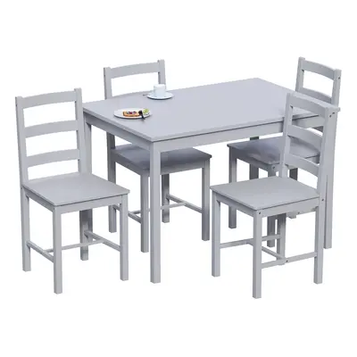 (Grey, Seater) Yorkshire Home Dining Set Chairs Table Wood