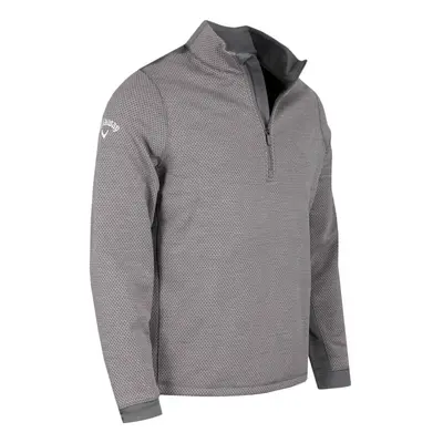 (M, Medium Grey Heather) Callaway Golf Mens Hex Textured Sustainable Thermal Fleece Sweater