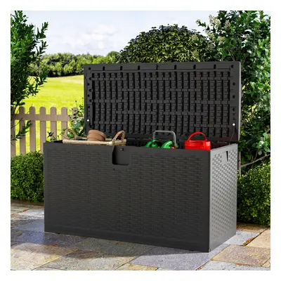 99-Gallon Black Outdoor Garden Storage Box Deck Box,375L