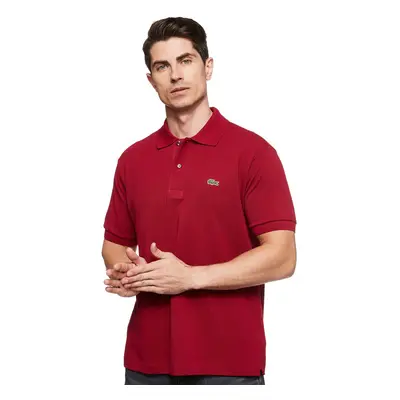 Lacoste Mens Short Sleeve L.12.12 Pique Polo Shirt Bordeaux Red