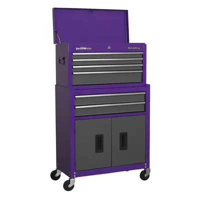 Sealey American PRO® Topchest & Rollcab Combination Drawer - Purple/Grey AP2200BBCP