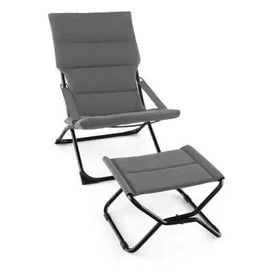 Patio Folding Sling Chair Outdoor Portable Lounge Chair with Footrest