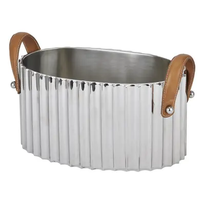 Hill Interiors Leather Handled Fluted Champagne Bucket