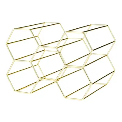 Viners Hexagonal Wine Bottle Rack Liquor Storage Gold