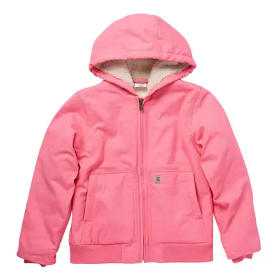 Carhartt Girls' Zip Front Canvas Insulated Hooded Active Jac Pink Lem