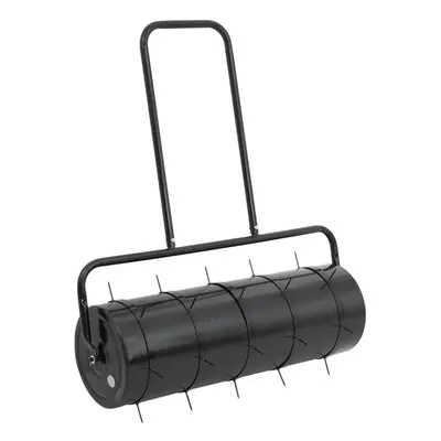 vidaXL Garden Lawn Roller with Aerator Clamps Tool Black L Iron and Steel