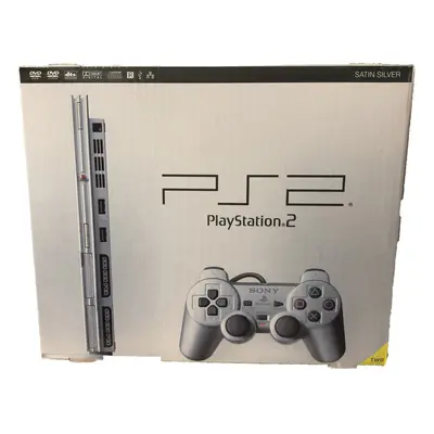 SLIMLINE SONY SATIN SILVER PS2 PLAYSTATION CONSOLE