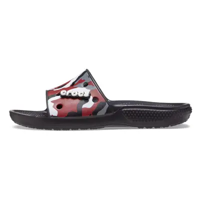 Crocs Unisex Classic Camo Slide Sandals Black/Red Numeric_9 US Women