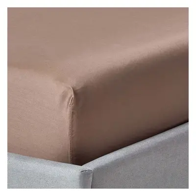 (Double, Brown) Organic Cotton Extra Deep Fitted Sheet (18") Thread Count with Fully Elasticated