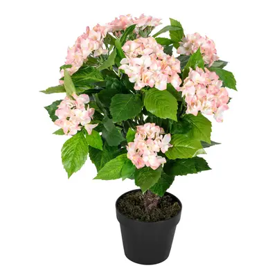 Homescapes Pink Hydrangea Bush Artificial Plant with Pot, cm