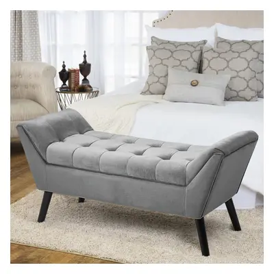 (Grey) Ottoman Bed End Sofa Couch Chair Footstool