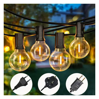 (British Standard Lamp G40 LED+2 Spare Bubble -50FT) Outdoor E12 Light String G40 Light String G