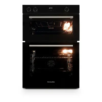 Montpellier MBIDO90 - Black Double Ovens - 39/81L - A/A Energy Rating