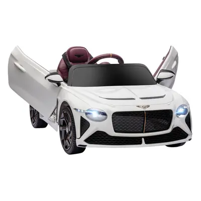 HOMCOM Bentley Bacalar Licensed 12V Kids Electric Ride-On w/ Remote - White