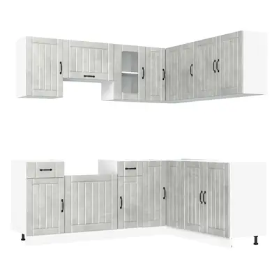 (concrete grey) vidaXL Kitchen Cabinet Set Highboard Cabinet Storage Cupboard Engineered Wood