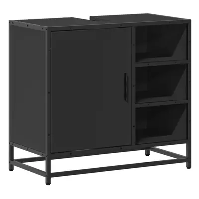 (black) vidaXL Bathroom Sink Cabinet Sink Storage Cupboard Sideboard Engineered Wood