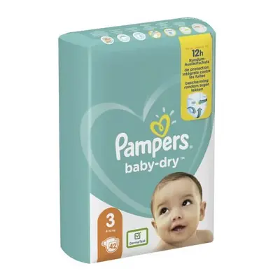 Pampers Baby-Dry Size 42 Nappies up to Hours Full Protection 6-10kg 857g