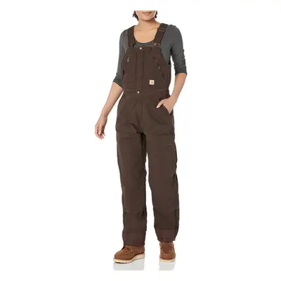 Carhartt womens Loose Fit Washed Duck Insulated Biberall Overall Dark