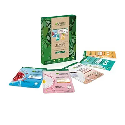 Garnier Sheet Masks Self-Care Collection, Gift Set With Face & Eye masks, Pampering Beauty Gift 