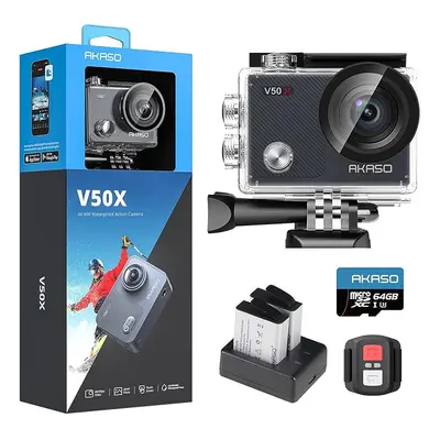 AKASO V50 X Action Camera with 64GB microSDXC Memory Card