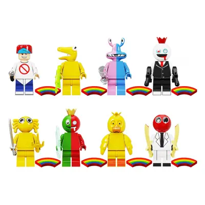 (Style A 8pcs) Rainbow Friend series model small particle children's assembled block toys fit le