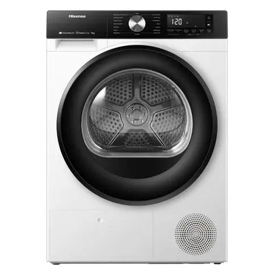 Hisense 3S Series DH3S902BW3 Wifi Connected 9Kg Heat Pump Tumble Dryer - White - A+++ Rated