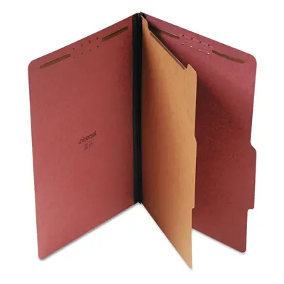 Universal UNV10260 4-Section Pressboard Classification Folder - Legal Red (10/Box)