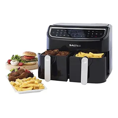 Salter EK4548 Dual Cook Pro Air Fryer, Double Drawer Non-Stick Cooking, Sync & Match Cook Functi