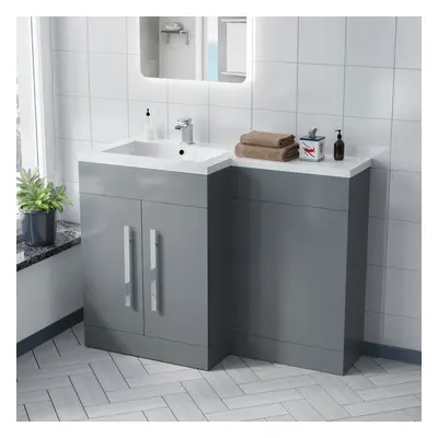 1100mm Light Grey LH Freestanding Vanity WC Unit with Basin FP | Aric