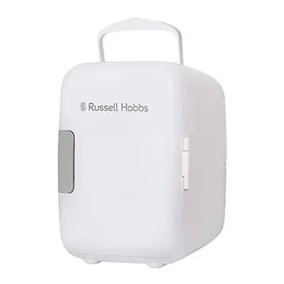 Russell Hobbs Mini Fridge RH4CLR1001 4L/6 Can Portable Mini Cooler & Warmer for Drinks, Cosmetic