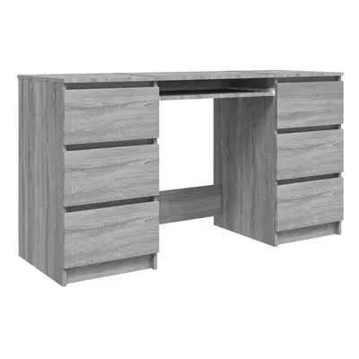 (grey sonoma) vidaXL Writing Desk 140cm Chipboard Computer Table Workstation Multi Colours