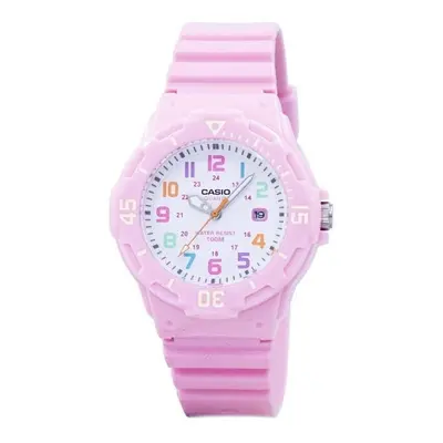 Casio LRW-200H-4B2VDF Womens Resin Strap Watch, Pink & White