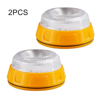 (2 Pcs) LED Emergency Strobe Beacon Help Flash Light Magnetic Roadside Traffic Safety Warning Li