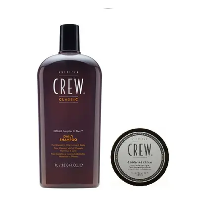 American Crew Daily Moisturizing Shampoo 1000ml and Grooming Cream 85g