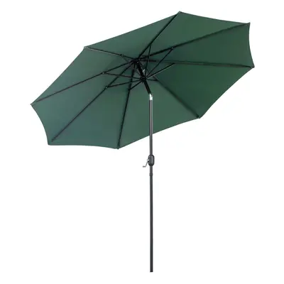 Outsunny 3(m) Patio Umbrella Outdoor Sunshade Canopy w/ Tilt & Crank Green