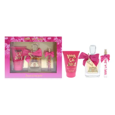 Viva La Juicy by Juicy Couture for Women - Pc Gift Set 3.4oz EDP Spray, 0.33oz EDP Spray, 4.2oz 