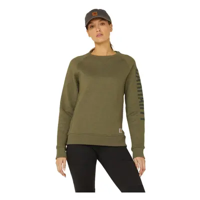 Carhartt womens Relaxed Fit Midweight Crew Neck Block Logo Sleeve Grap