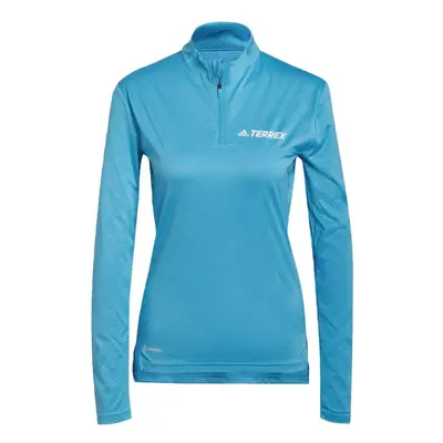 adidas Women's Terrex Multi Half Zip Long Sleeve Sky Rush X-Small