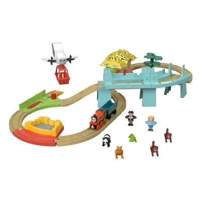 Thomas & Friends Wood Big World Adventures Set with Train Engine Figures a Vehicle and Accessori