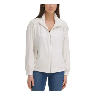 Calvin Klein Womens Shirred Lightweight Soft Shell Jacket White