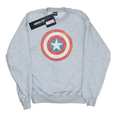 (M, Sports Grey) Marvel Mens Captain America Sketched Shield Sweatshirt