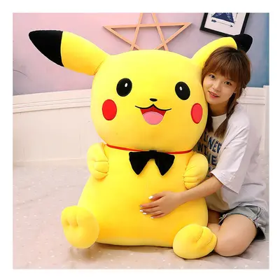 (Bowtie style, 60cm) 80cm Anime POKEMON Pikachu Large Stuffed Dolls Soft Plush Animal Toy Christ