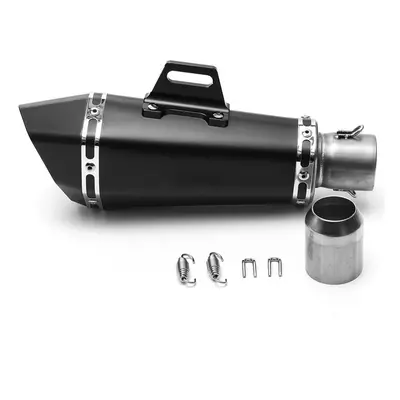 (Black) 36mm-51mm Motorcycle Aluminum Full Exhaust Muffler Pipe System Universal