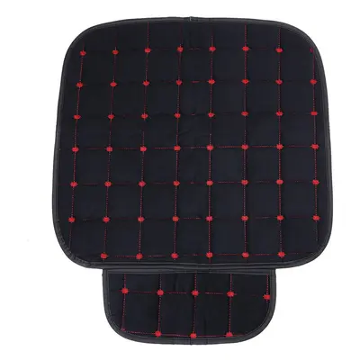 (Black) Plush Car Front Seat Cushion Covers Chair Protector Seat Pad Mat Universal