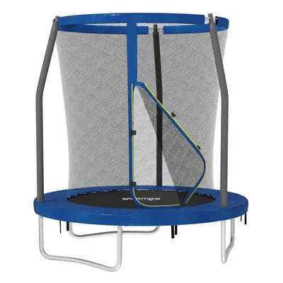 SPORTNOW 6ft Outdoor Trampoline with Safety Enclosure Net, Blue