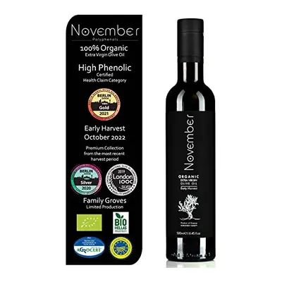 November Polyphenols organic olive oil - Early harvest - Fresh harvest - Bio - Premium extra vir