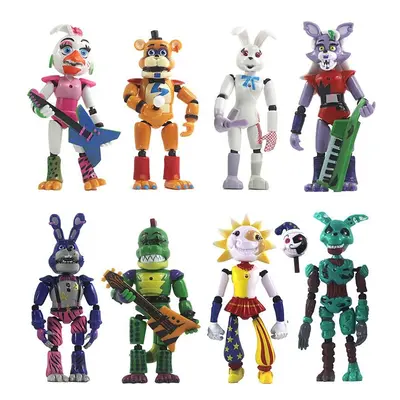 (8Pcs) 3/8Pcs Five Night At Freddy Security Breach Series Bonnie Bear Action Figures Model