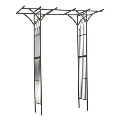 Nature Garden Archway Outdoor Decor Climbing 114x66x232 cm Steel Black