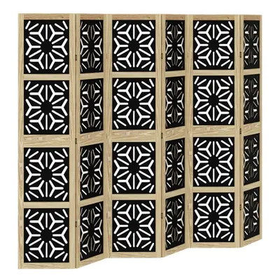 (40 x cm/ piece) vidaXL Room Divider Panel Privacy Screen Brown & Black Solid Wood Paulownia